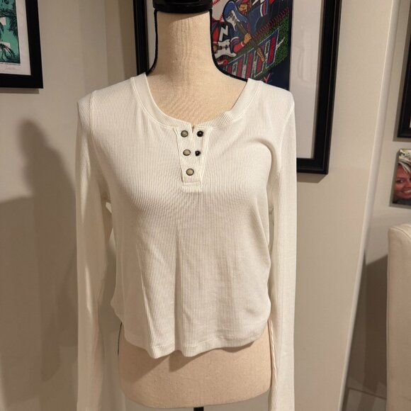 AllSaints - Benny Long Sleeve Button Down T-Shirt Sz 10 - Picture 2 of 2